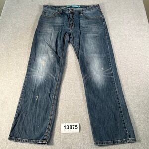 Rock & Roll Cowboy Revolver Slim Straight Jeans Mens 38x32 Blue Denim Outerwear